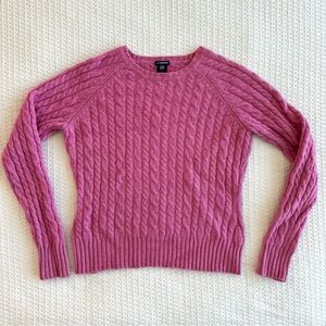 GAP pink cable knit stretch sweater